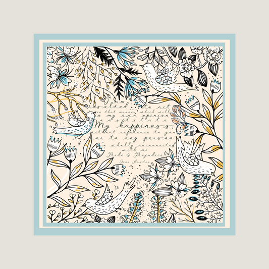 This bookish silk scarf is a beautiful tribute to Jane Austen's classic novel, Pride and Prejudice. It features an inspiring quote from the novel. Literary Scarf, Bookish scarf